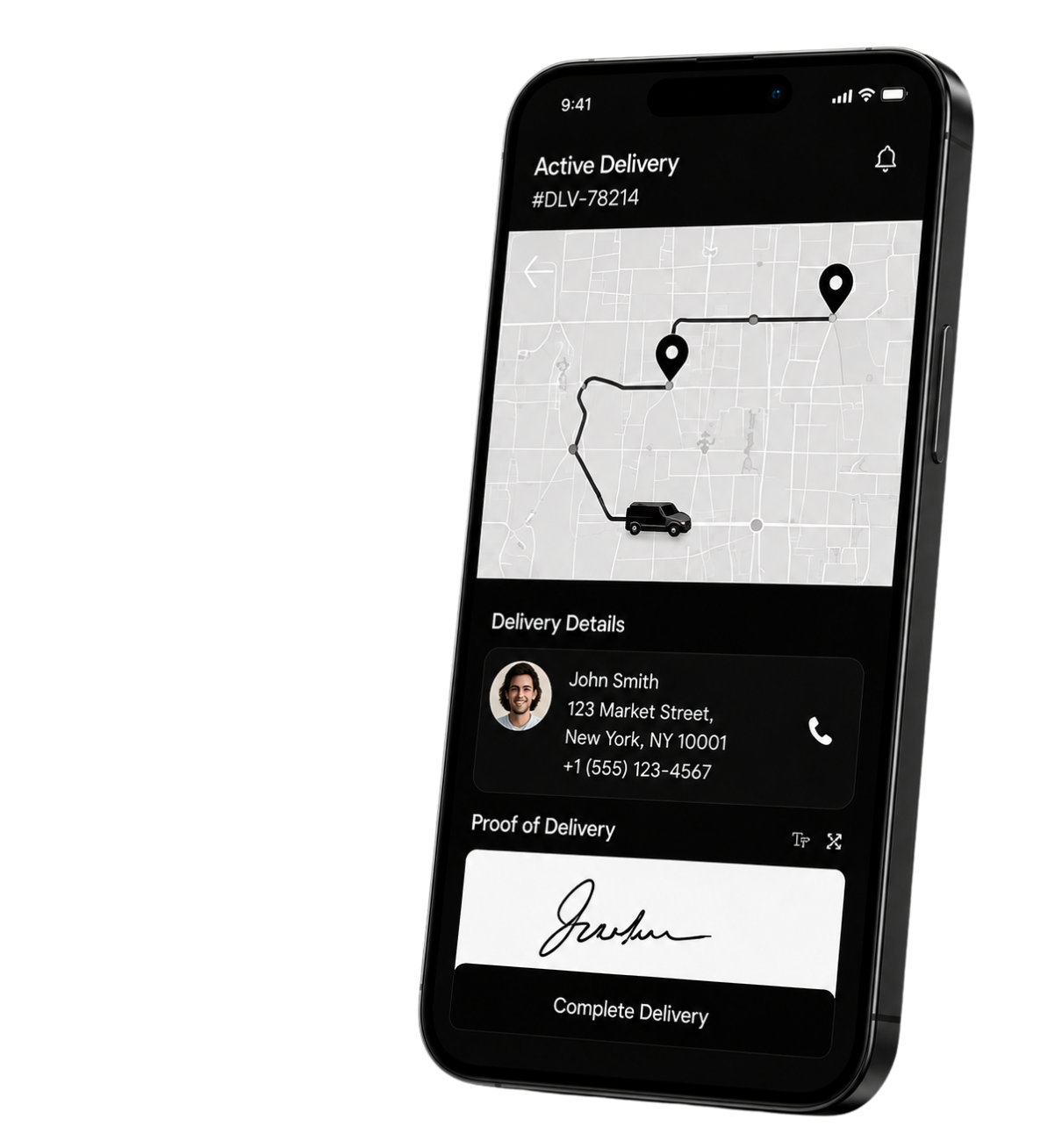 Logistics field app screenshot