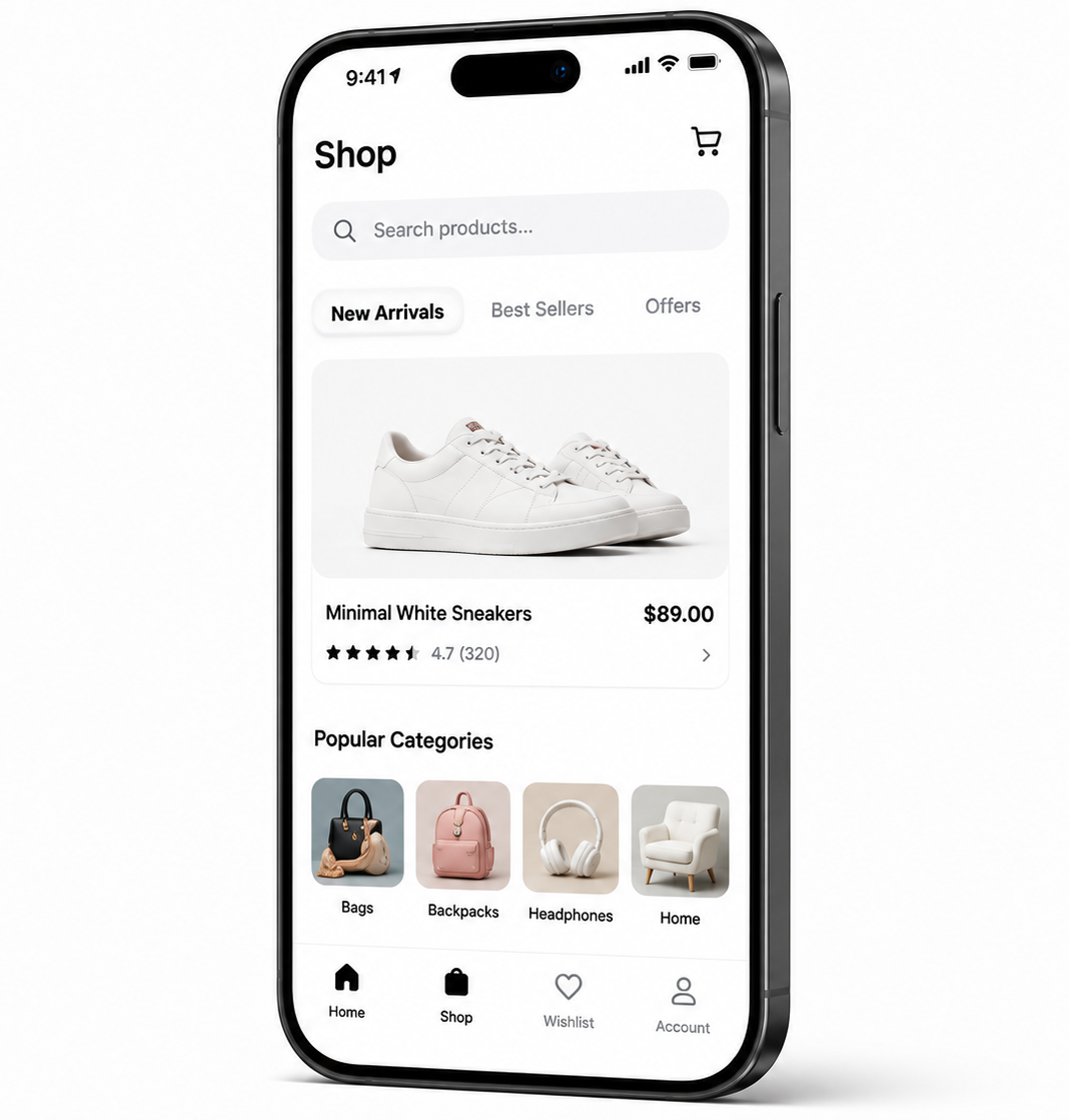 Ecommerce app screenshot