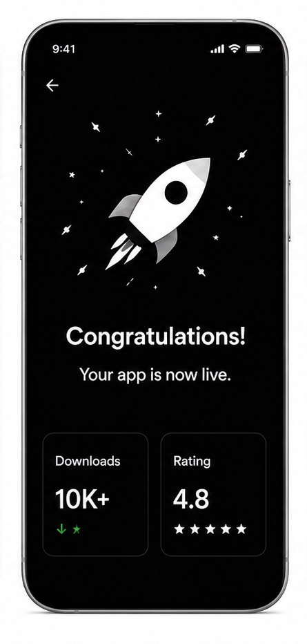 Launch congratulations screen