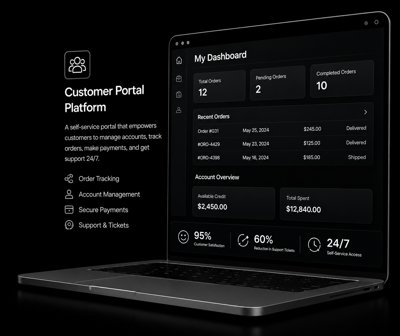 Customer portal dashboard screenshot
